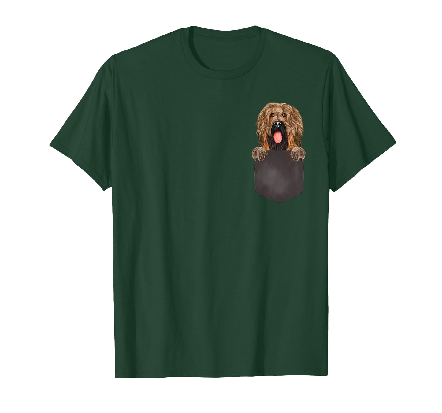 Dog In Pocket Funny Dog Lover Briard T-Shirt for Men Women Kids