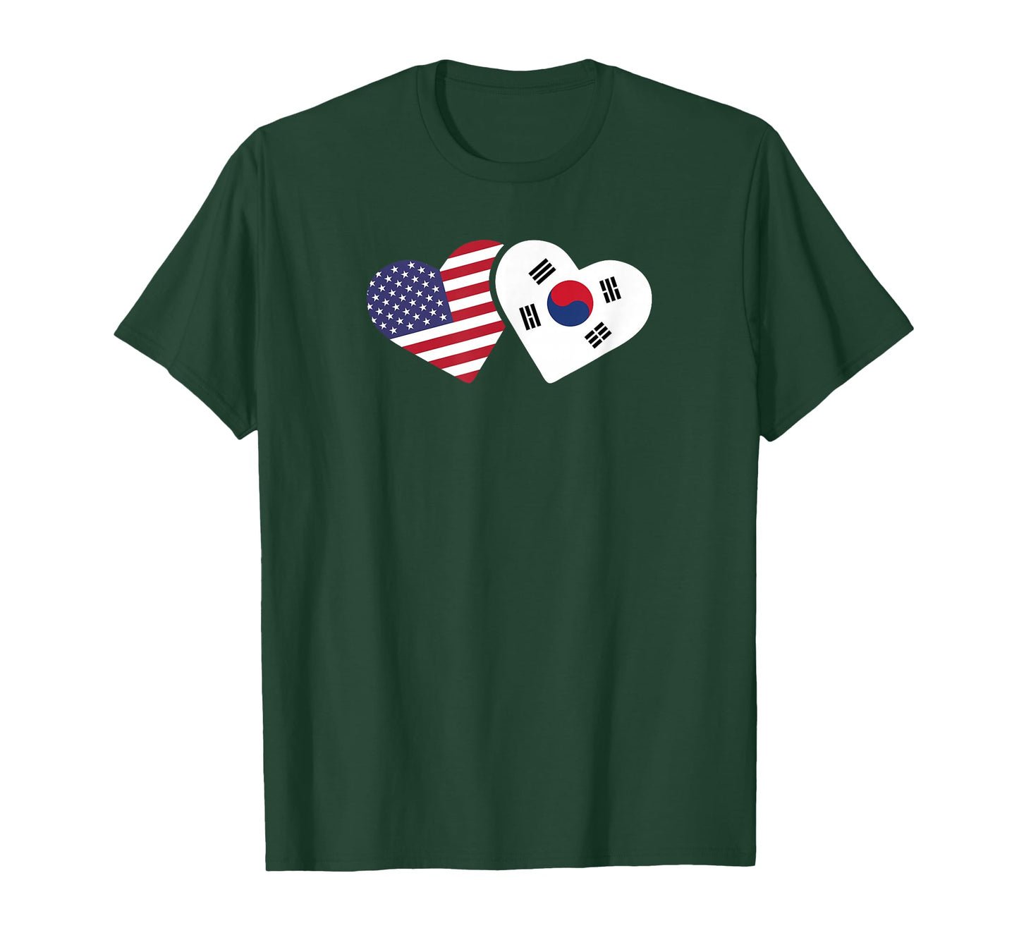 South Korea USA Flag Shirt Heart Korean American Love Gift T-Shirt