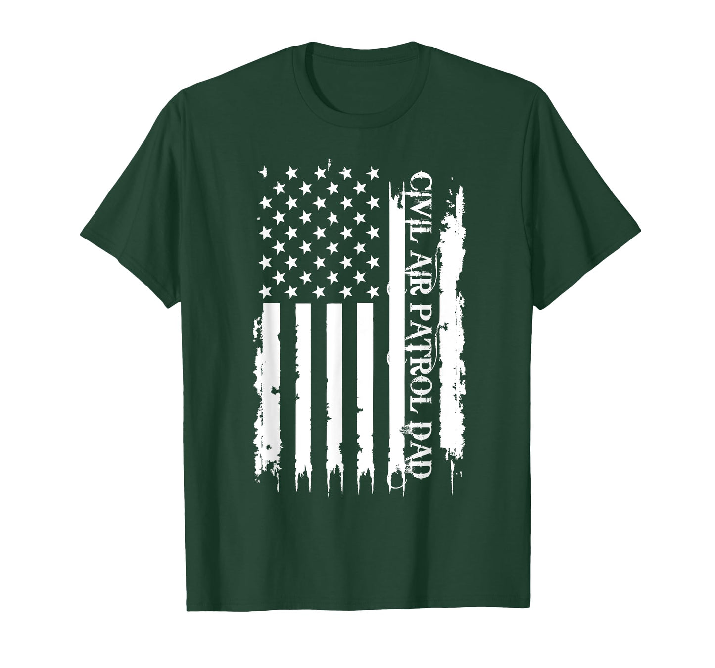 Civil Air Patrol Dad United States Distressed w US Flag T-Shirt
