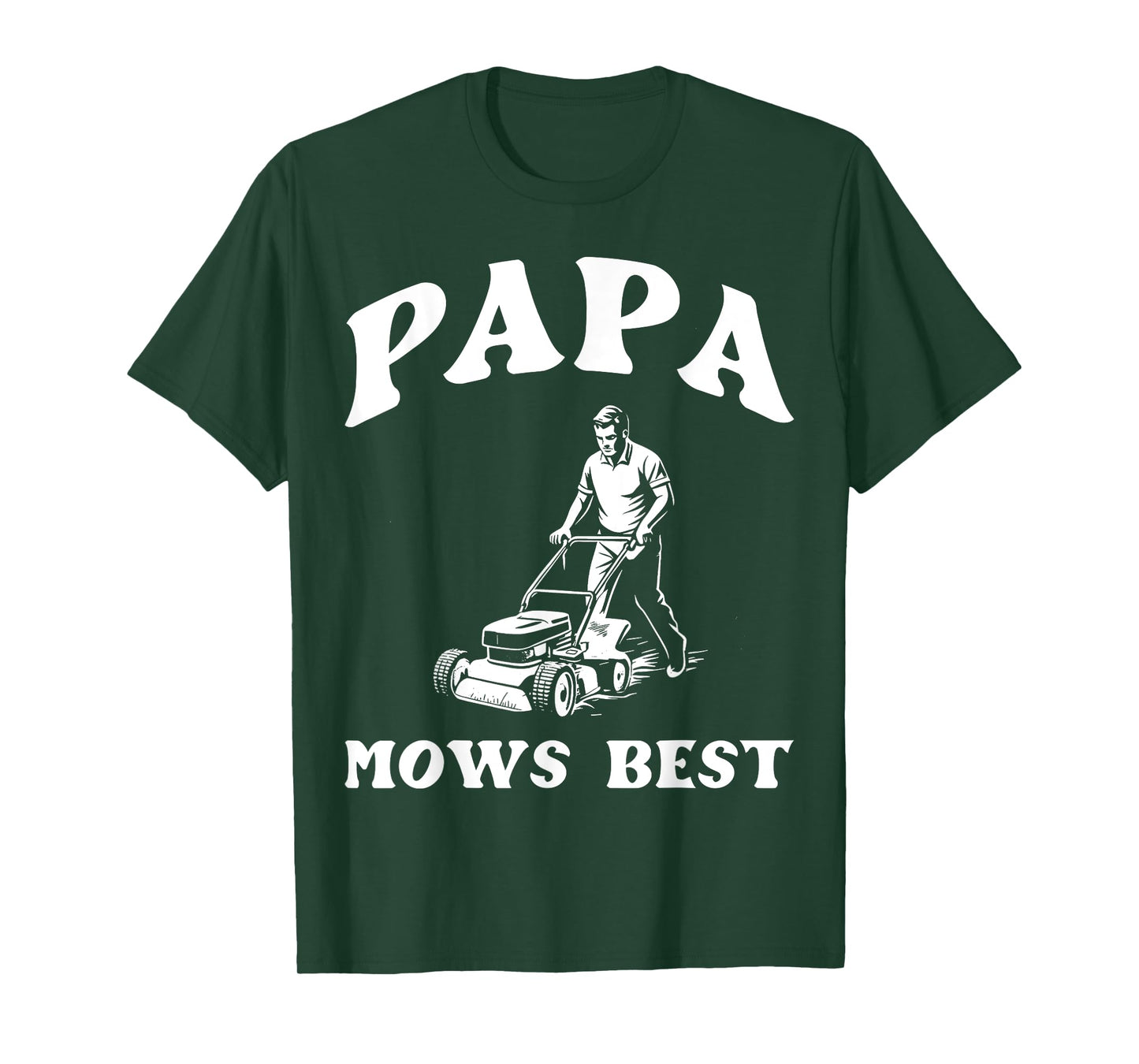 Papa Mows Best I Lawn Care I Dad Joke I Mowing Gardener Men T-Shirt