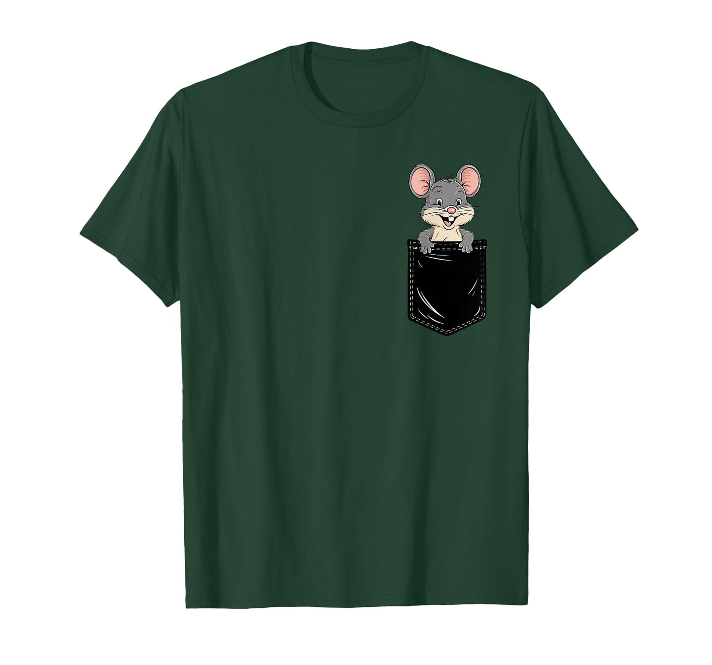Funny Mouse In Pocket Animal Cute Women Men T-Shirt