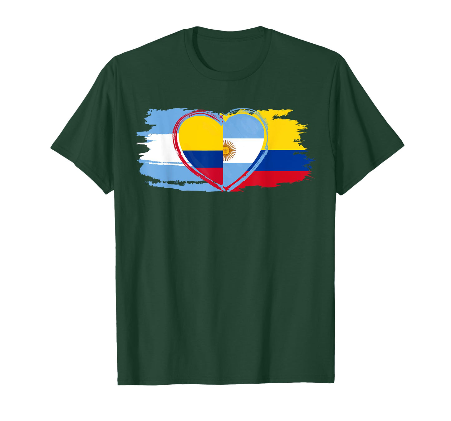 Half Argentinian Half Colombian Flag for football lovers T-Shirt