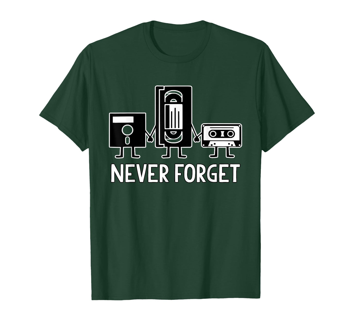 Vintage Retro Floppy Disk, VHS Tape, Cassette - Never Forget T-Shirt