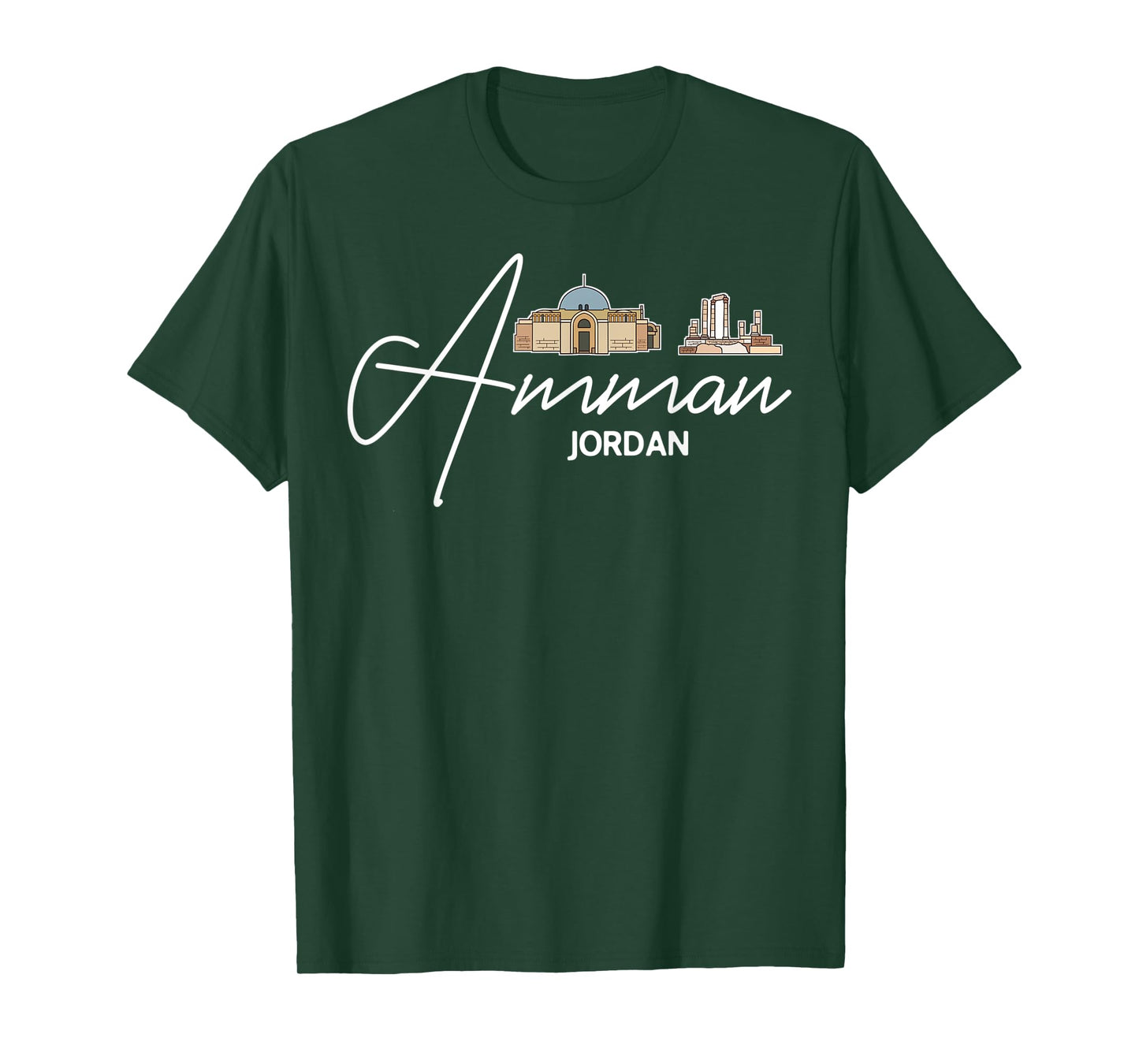 Amman Jordan City Skyline Map Travel T-Shirt