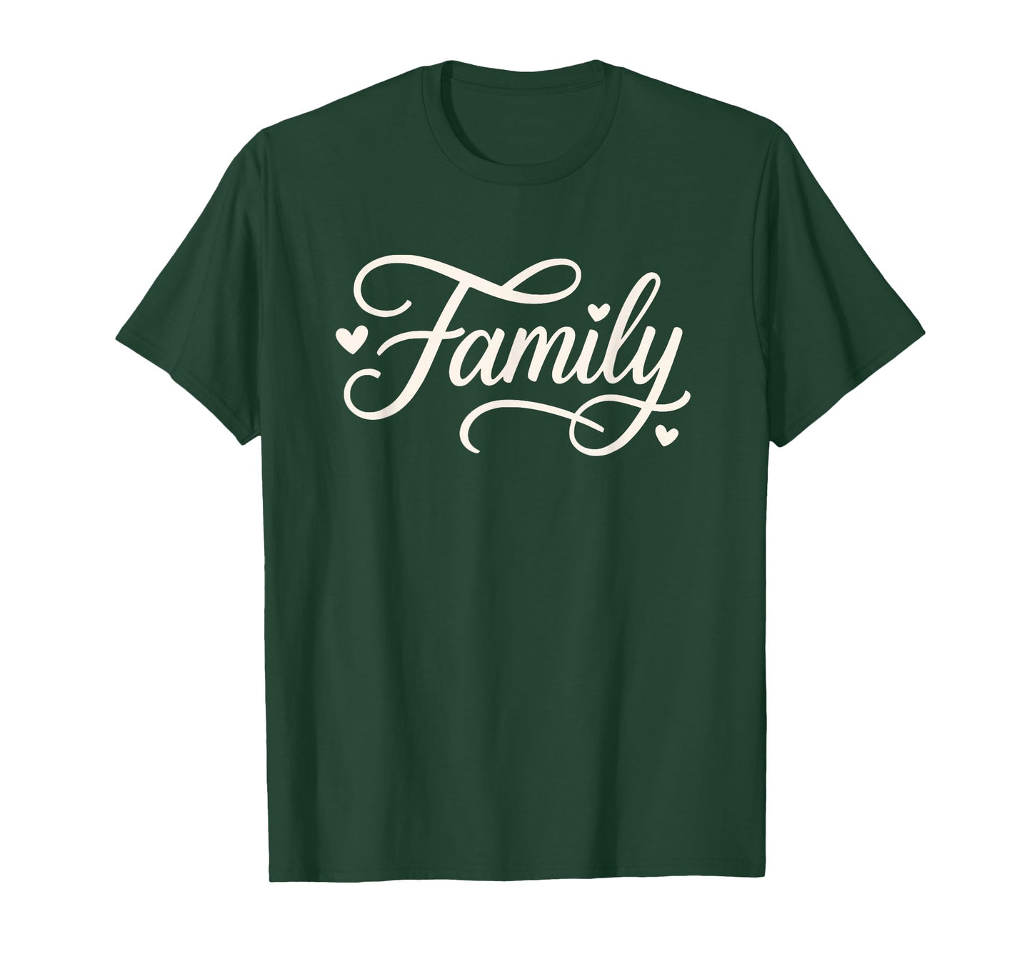 Family Love Heart Cute Script Calligraphy T-Shirt