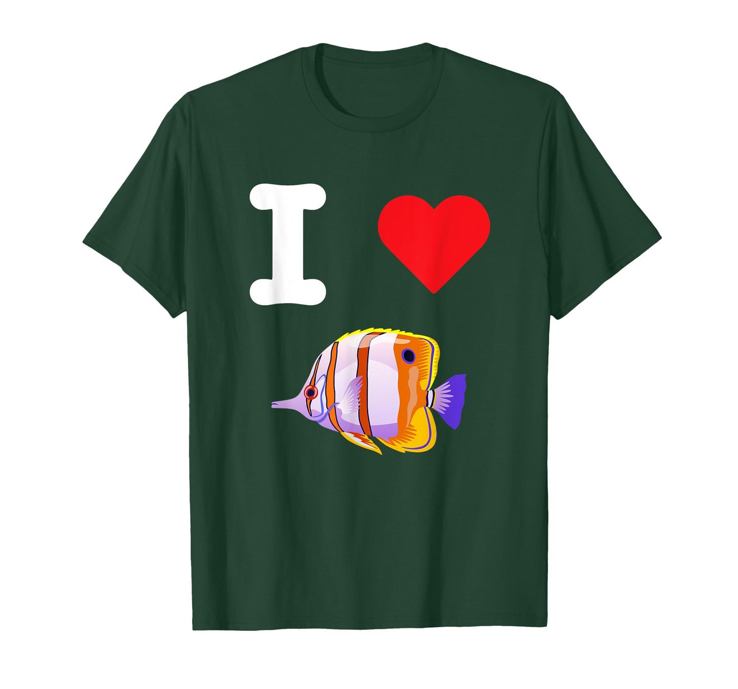 I Love Copperband Butterflyfish Beaked Reef Fish Tropical T-Shirt