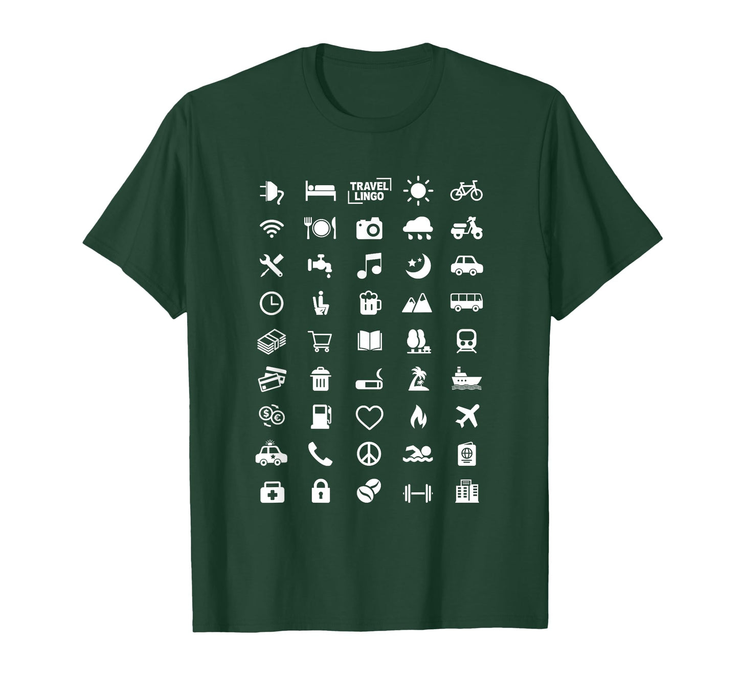 Travel Icon Language - Speak with Icons! Funny Backpacker T-Shirt