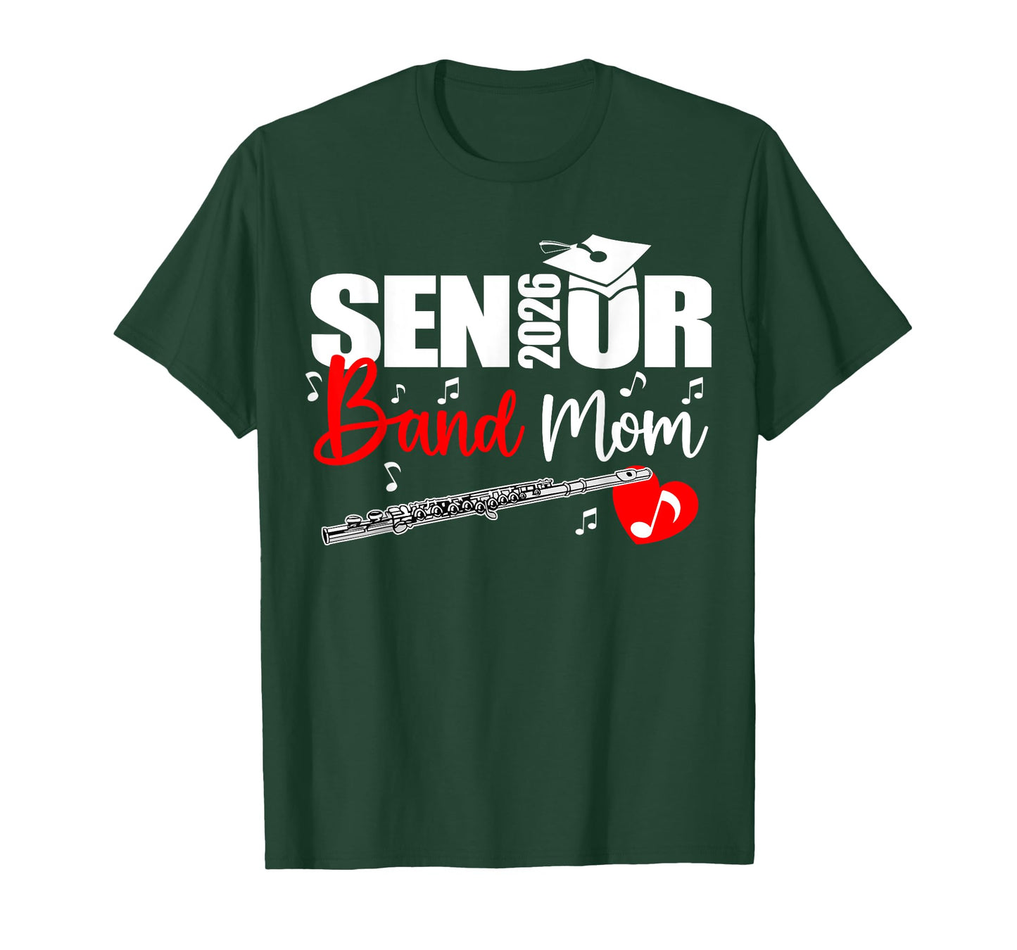 Senior Band Mom 2026 Marching Band Class of 2026 Flute T-Shirt