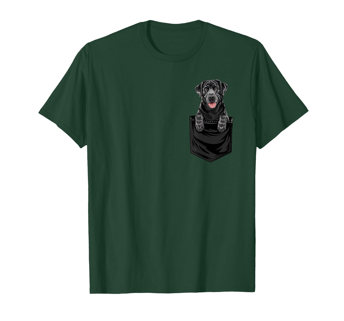 Funny Black Labrador In Pocket Dog Mom Dad T-Shirt