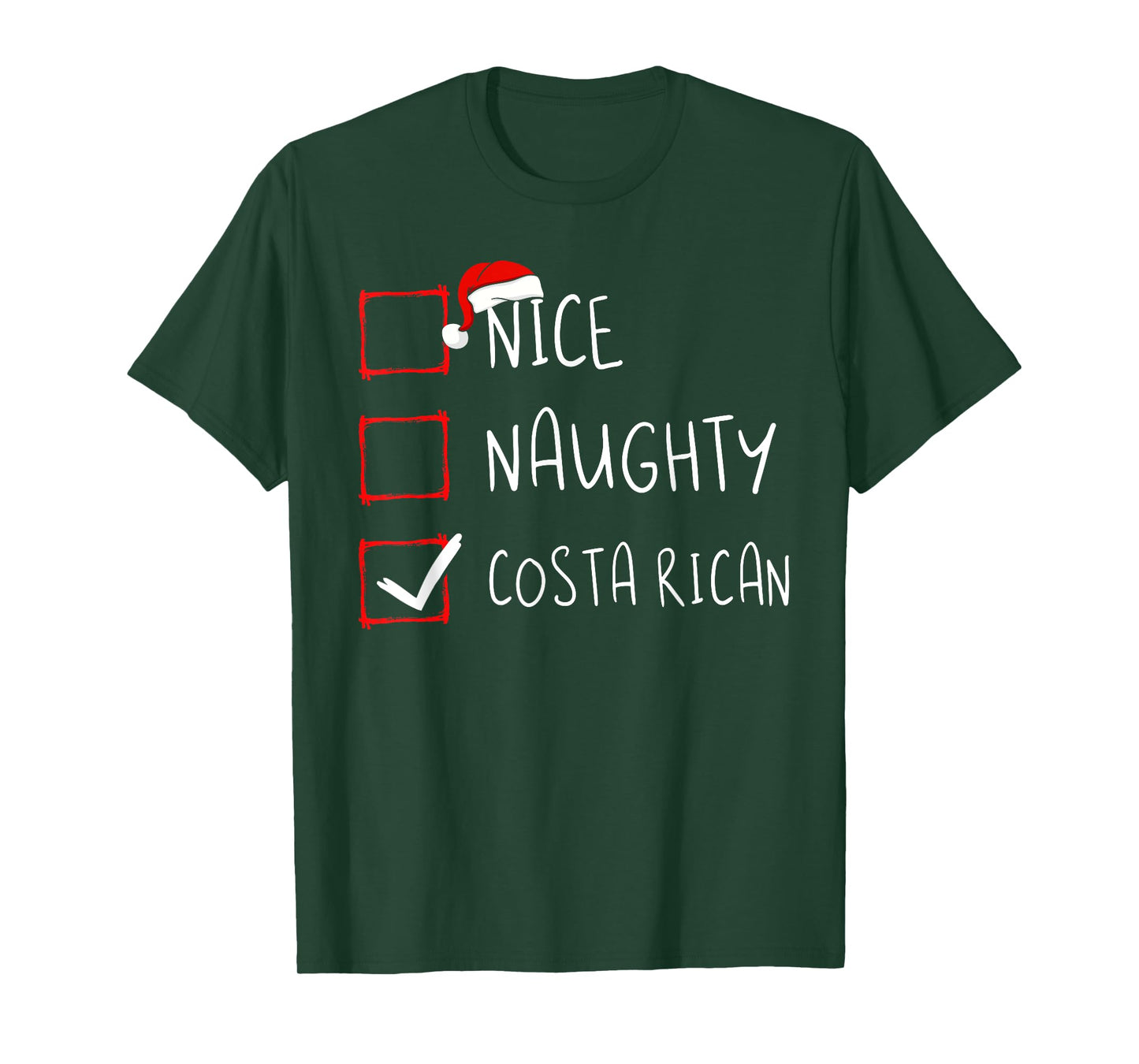 Nice Naughty Costa Rican Christmas Costa Rica Heritage Roots T-Shirt
