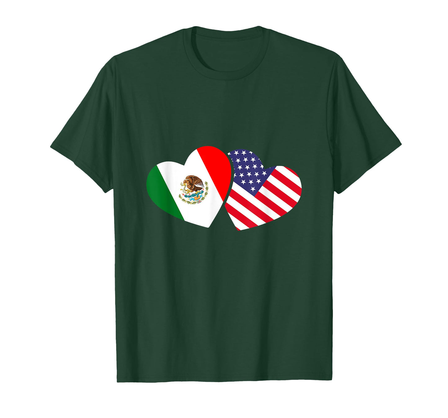Mexican USA Flag Hearts Mexico T-Shirt