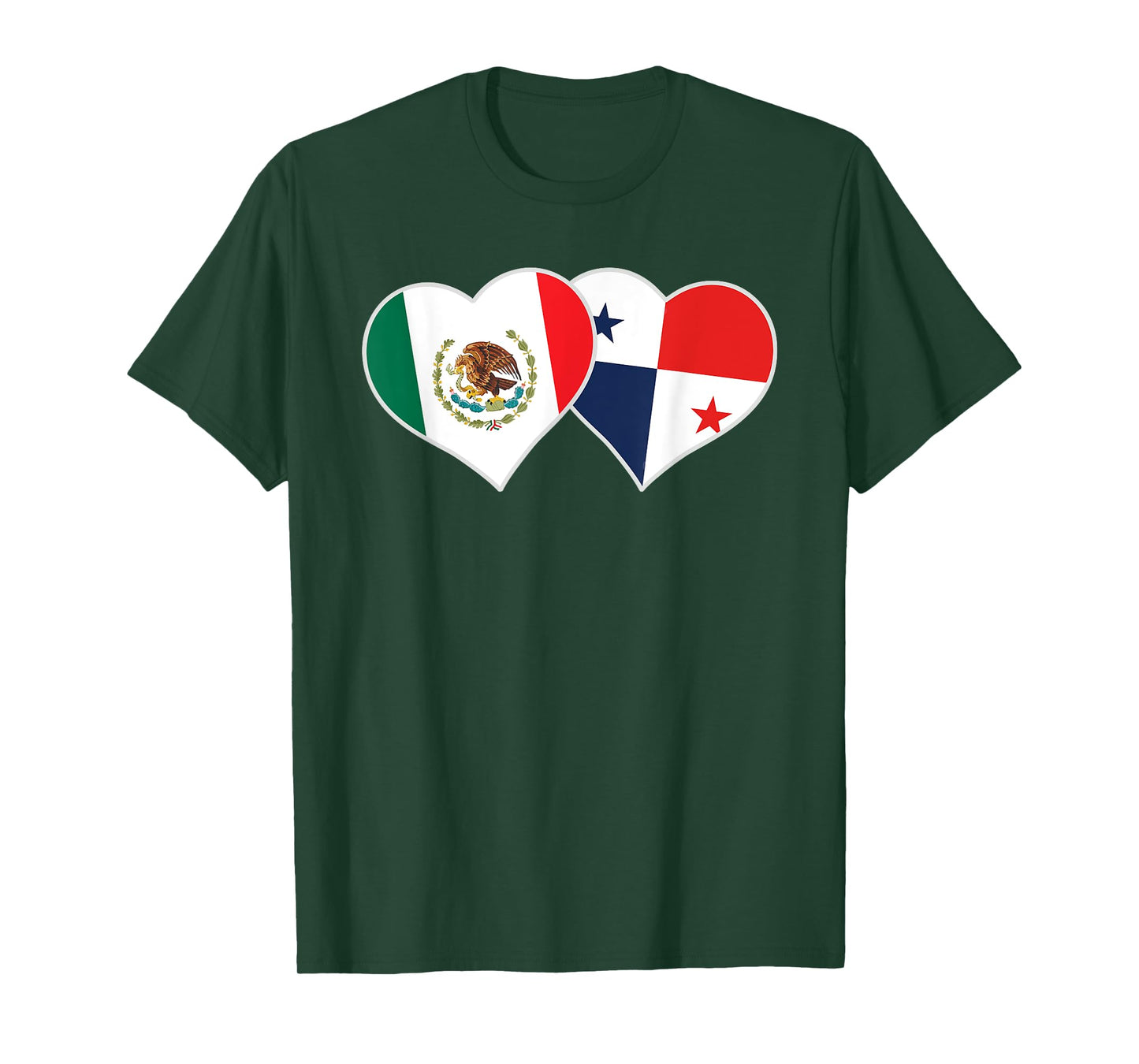 Mexican Panamanian Flag Heart Mexico Panama T-Shirt