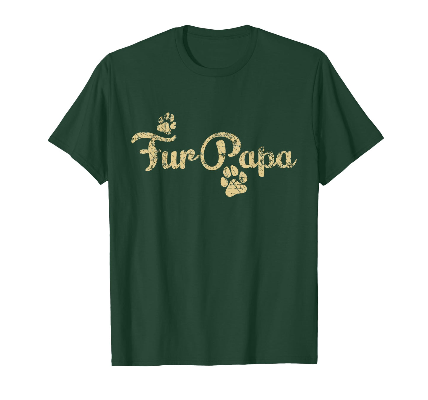 Fur Papa Cute Dog Cat Lover Dad Pawprint Gift T-Shirt for Men Women