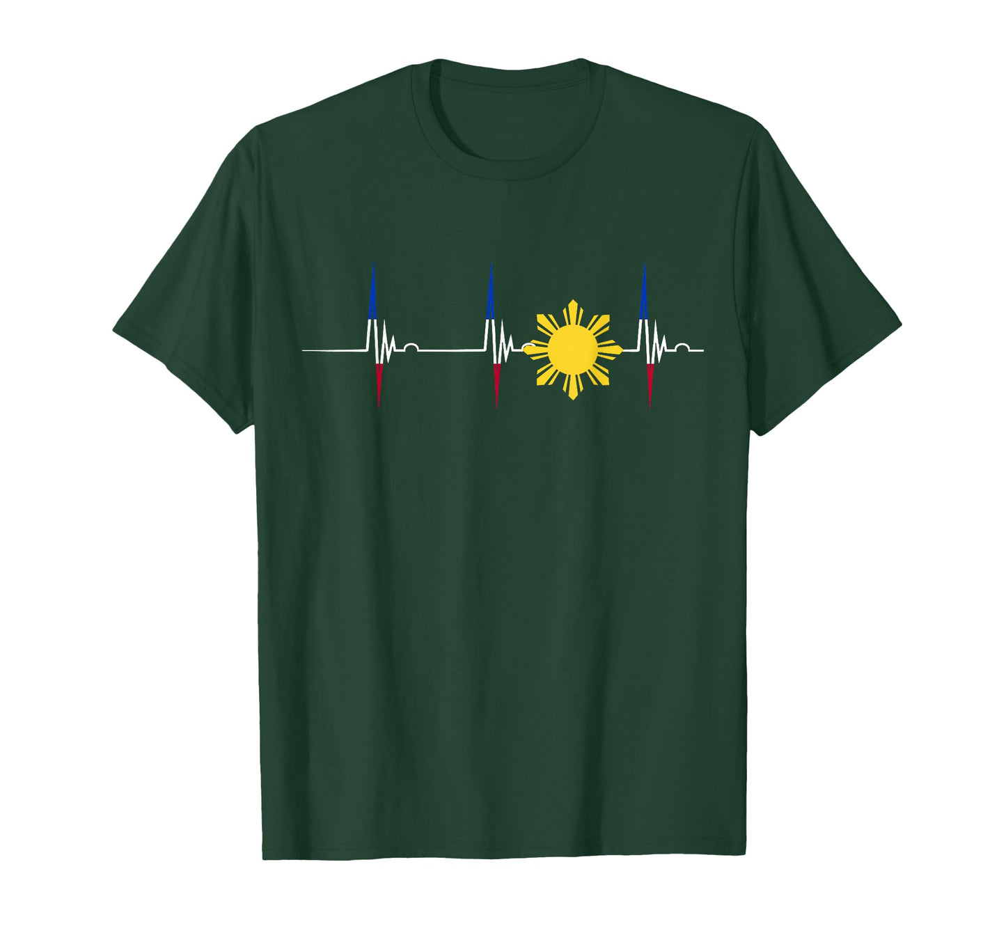 Philippines Heartbeat Pulse EKG Filipino Sun Pilipinas T-Shirt