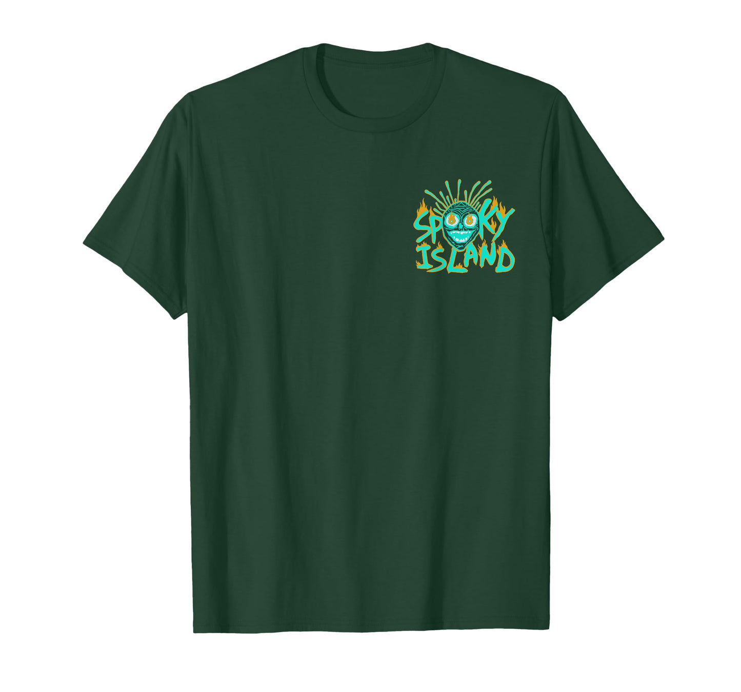 Retro Spooky Skull Funny Halloween 2 Sided T-Shirt