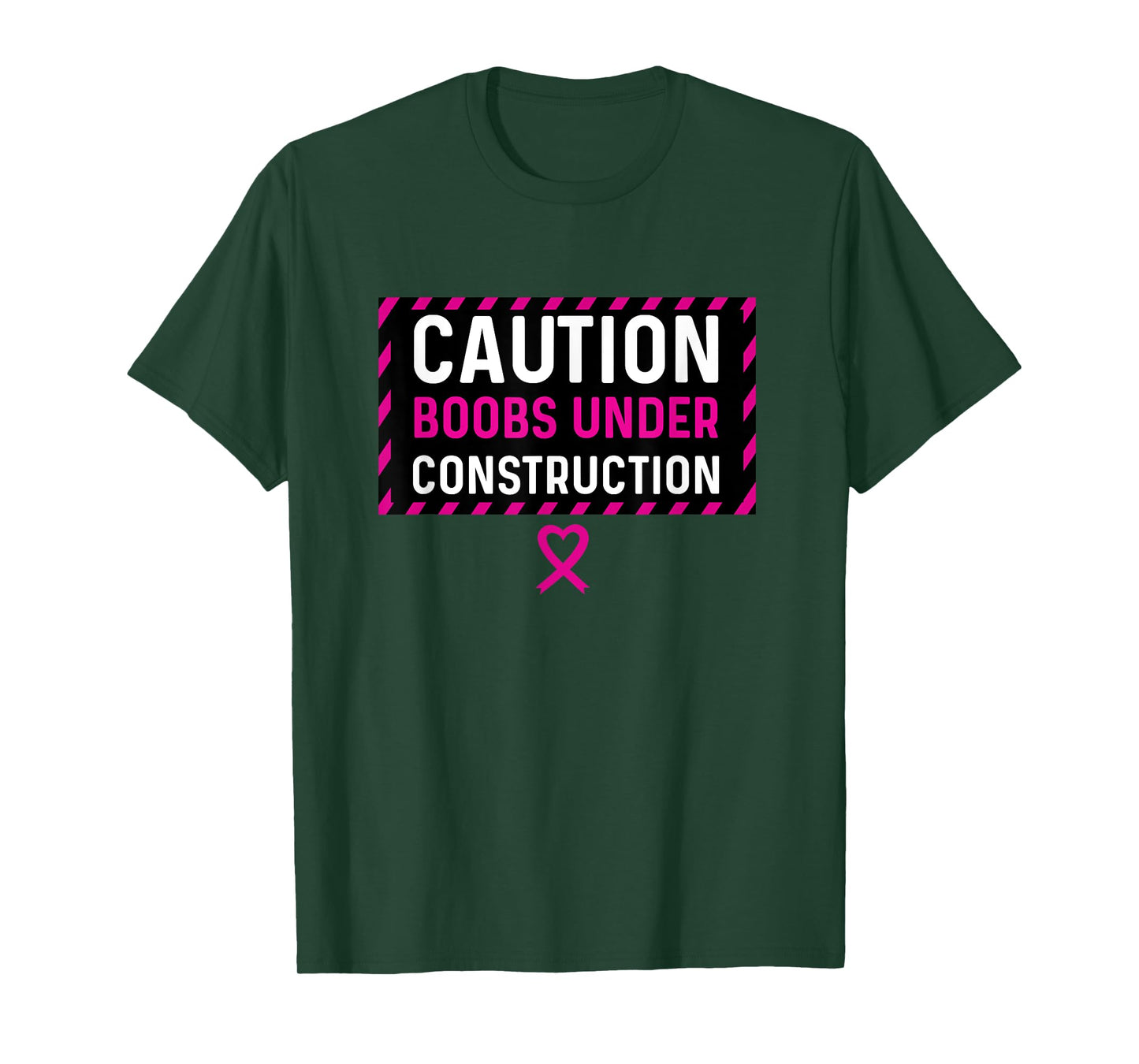 Boobs Under Construction Mastectomy Breast Cancer Survivor T-Shirt