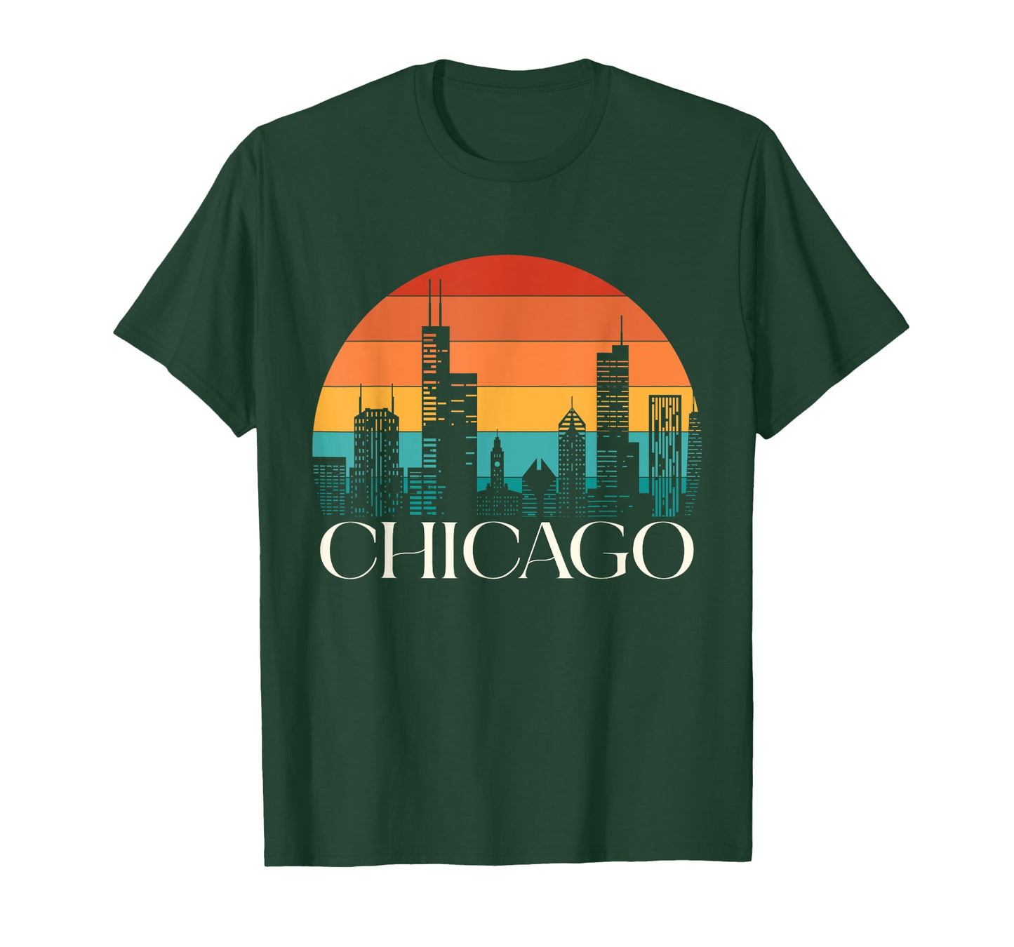 Chicago City Illinois Gift Skyline Vintage Jersey Flag Gift T-Shirt