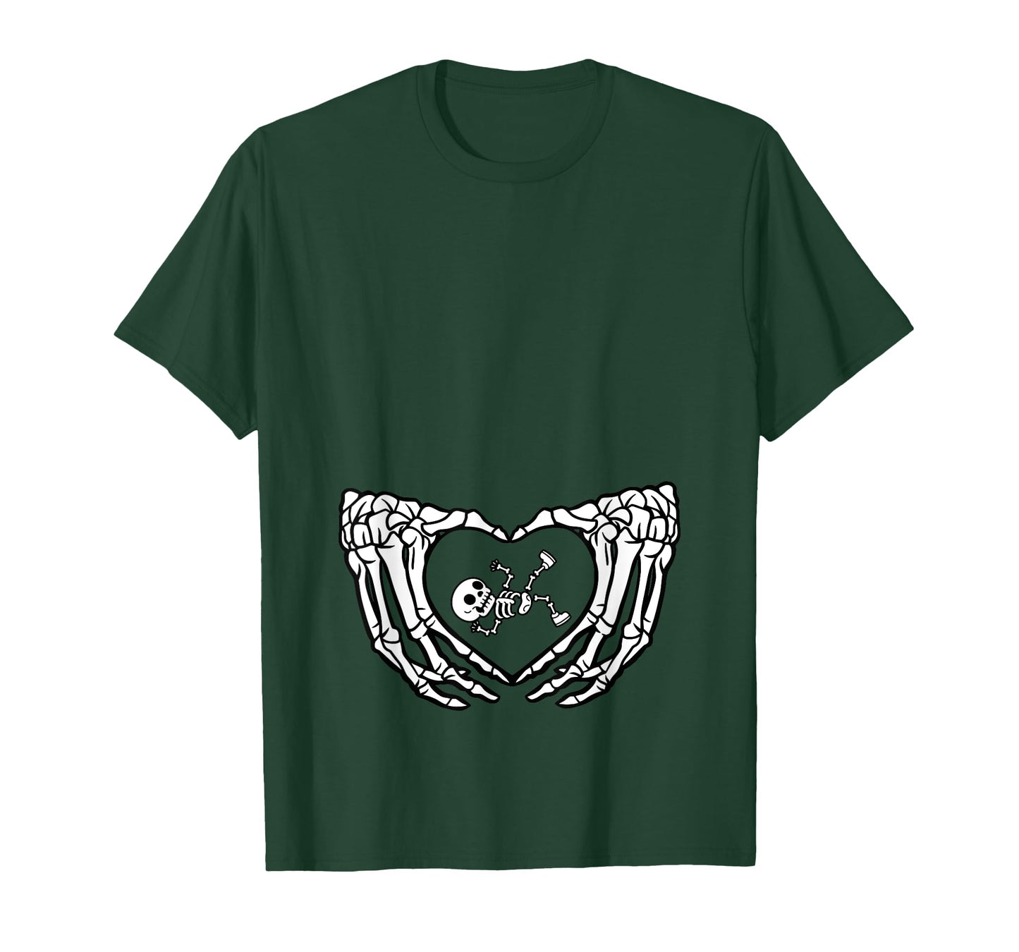 Happy Halloween Pregnant Baby Skeleton Spooky Season New Mom T-Shirt
