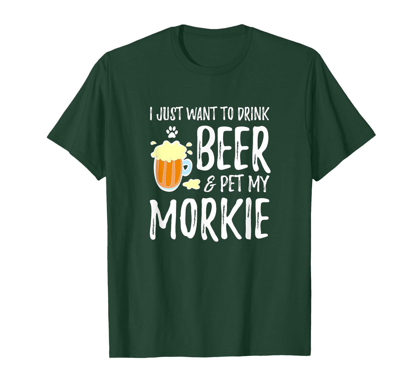 Beer and Pet Morkie T-Shirt for Morkie Dog Mom T-Shirt