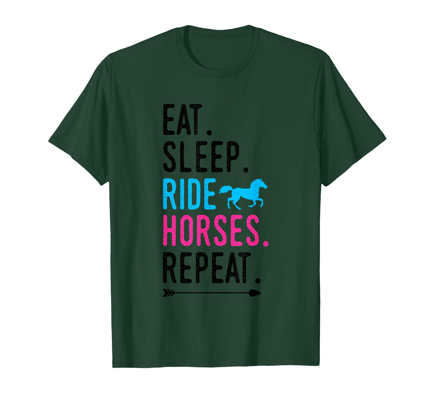 Eat Sleep Ride Horses Repeat Horse Ride Equestrian For Girls T-Shirt