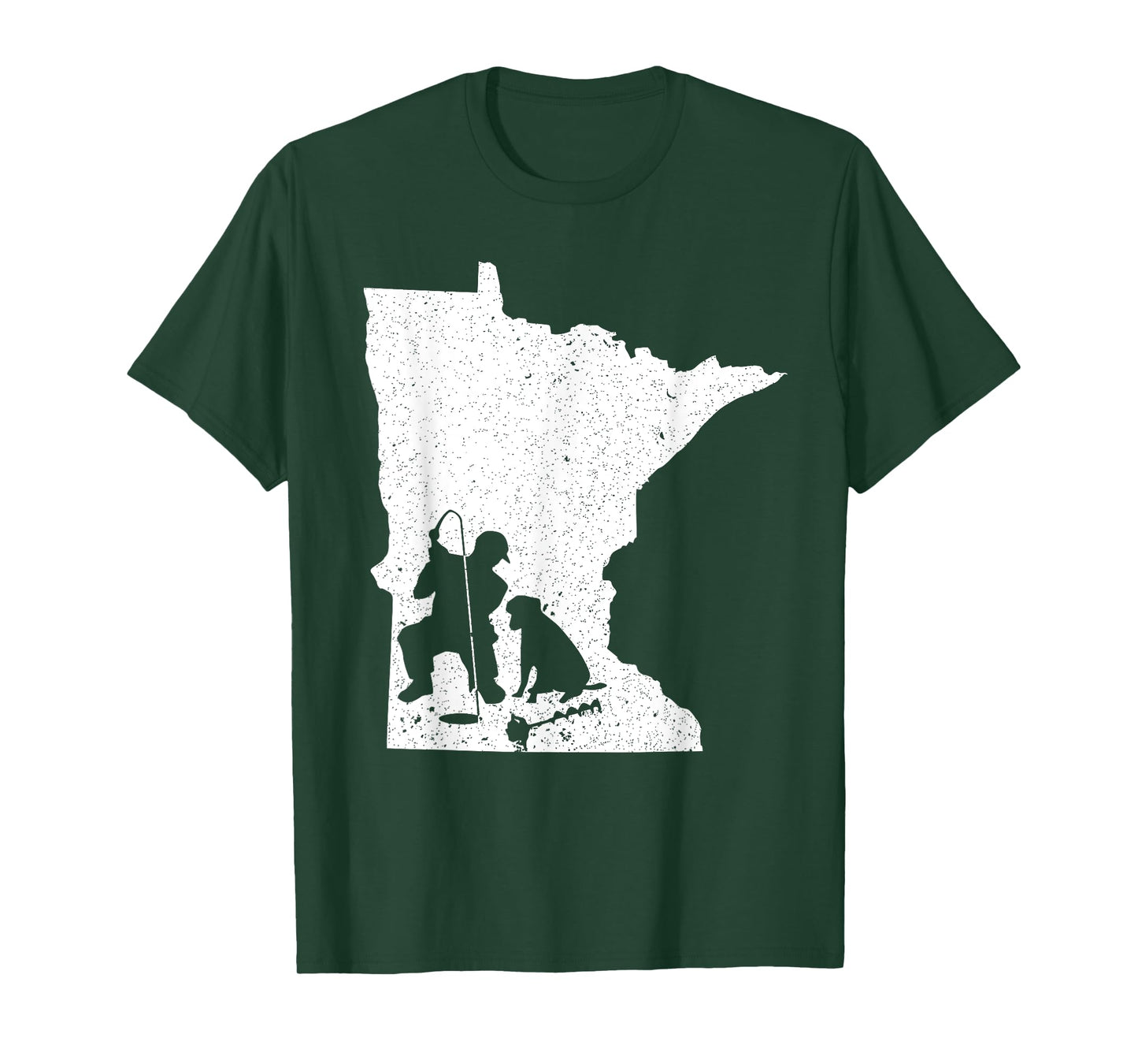 Vintage Minnesota Ice Fishing T-Shirt & Dog Dad Gift Men Women Girls Kids T-Shirt
