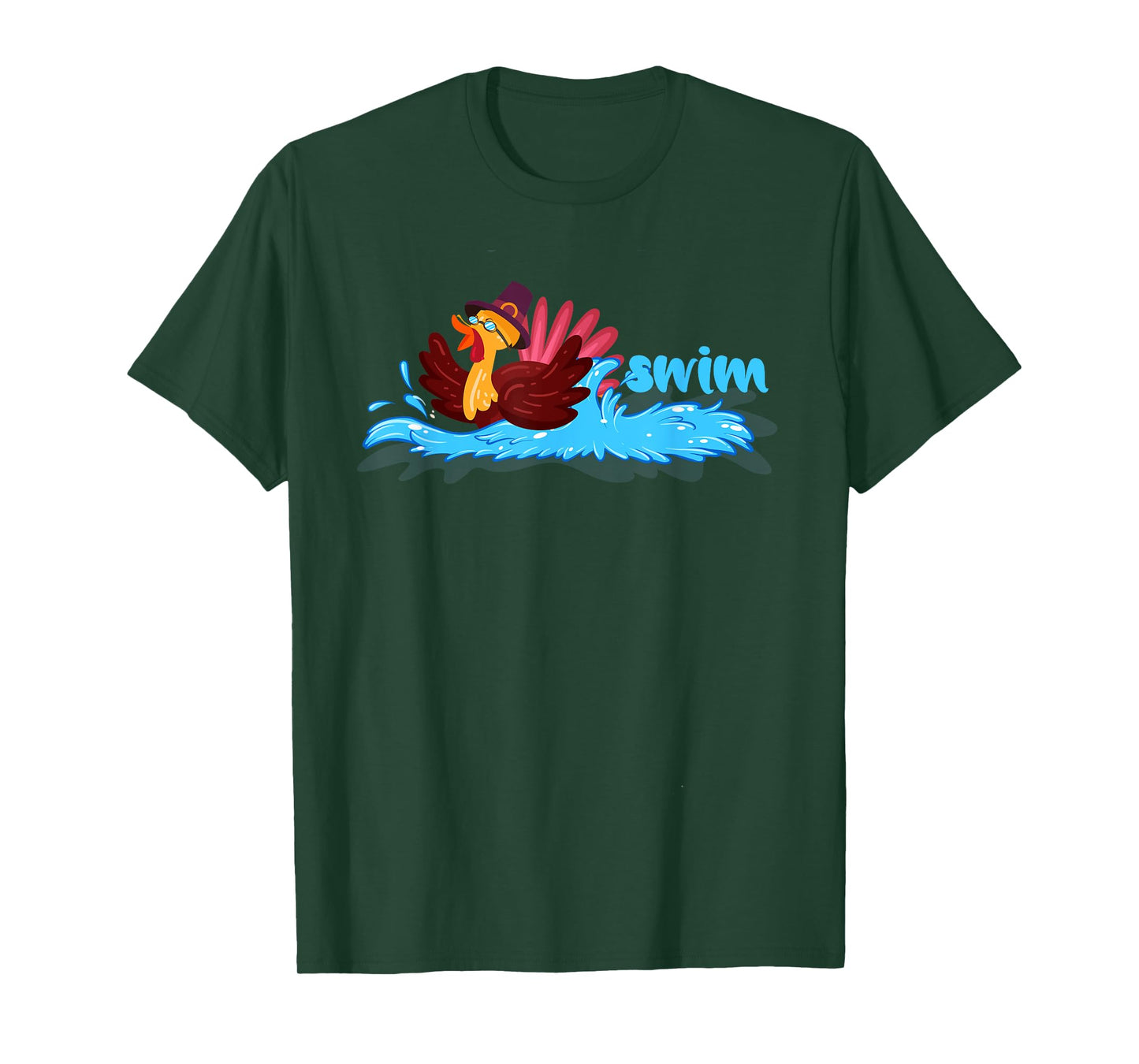 Turkey swim Costume Thanksgiving Running Turkey swimming T-Shirt