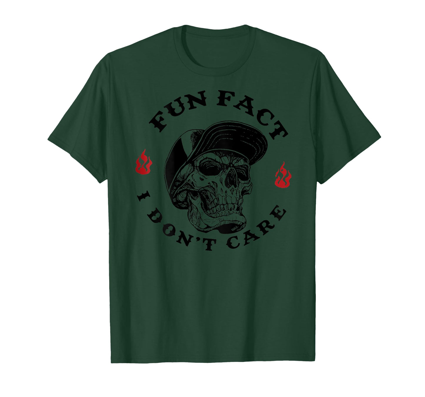 Funny Fun Fact I Don't Care Skeleton (On Back) T-Shirt