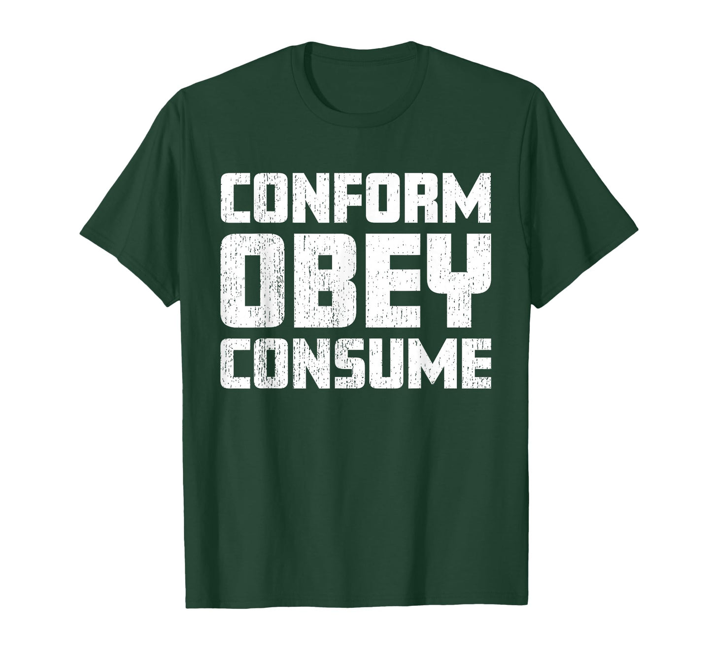 Conform Obey Consume Worn Style Dystopian T-Shirt