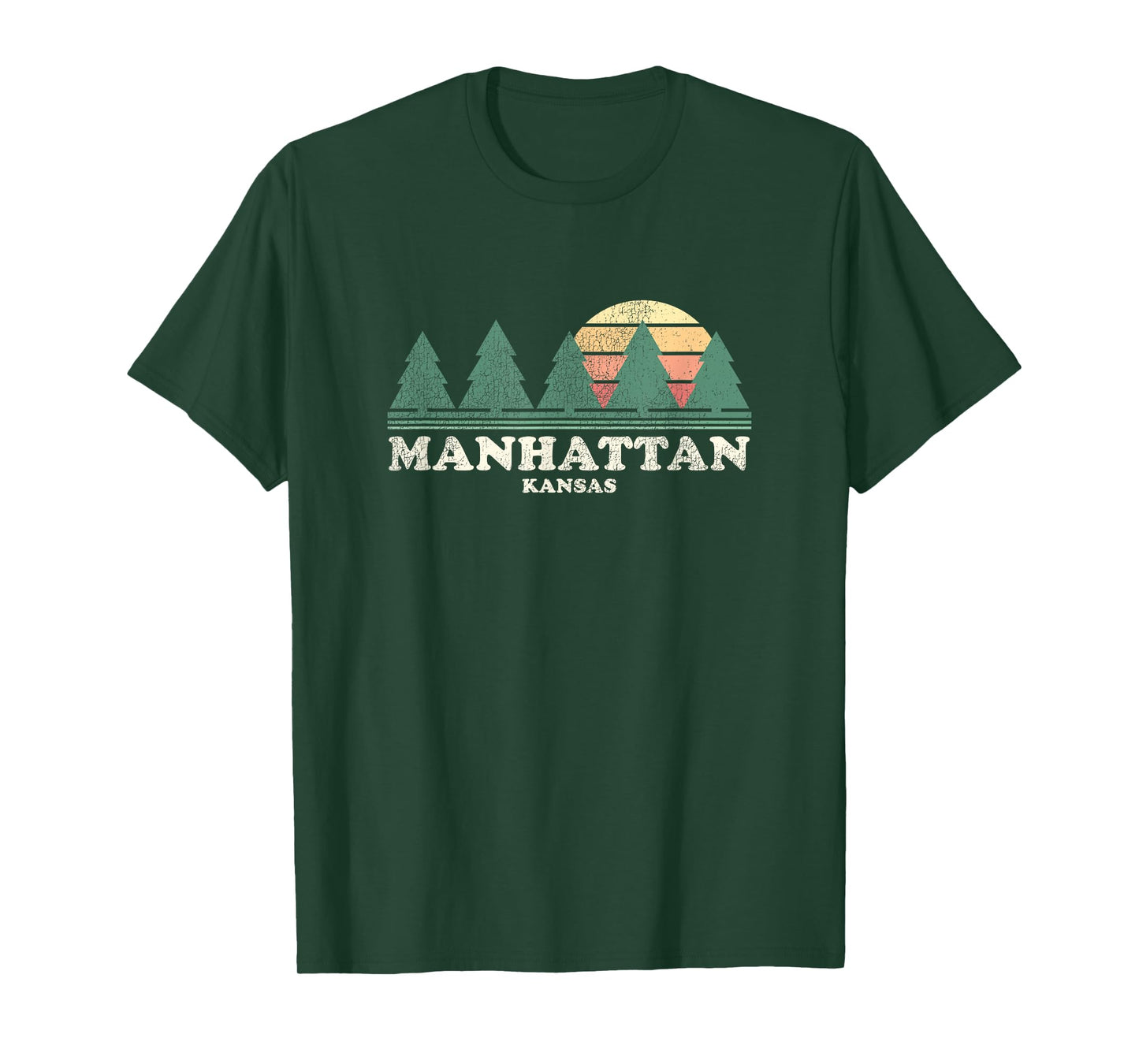 Manhattan KS Vintage Throwback Tee Retro 70s Design T-Shirt