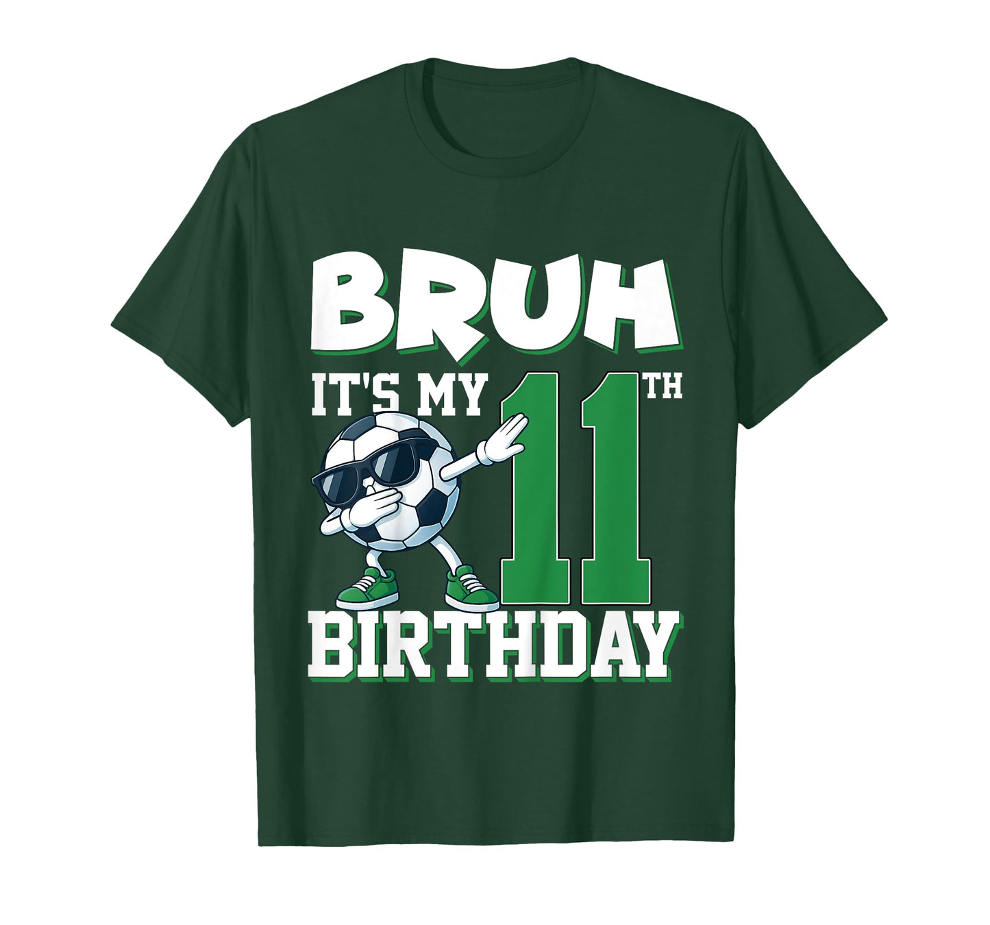 Kids Bruh It's My 11th Birthday Boy Soccer Football 11 Years Old T-Shirt