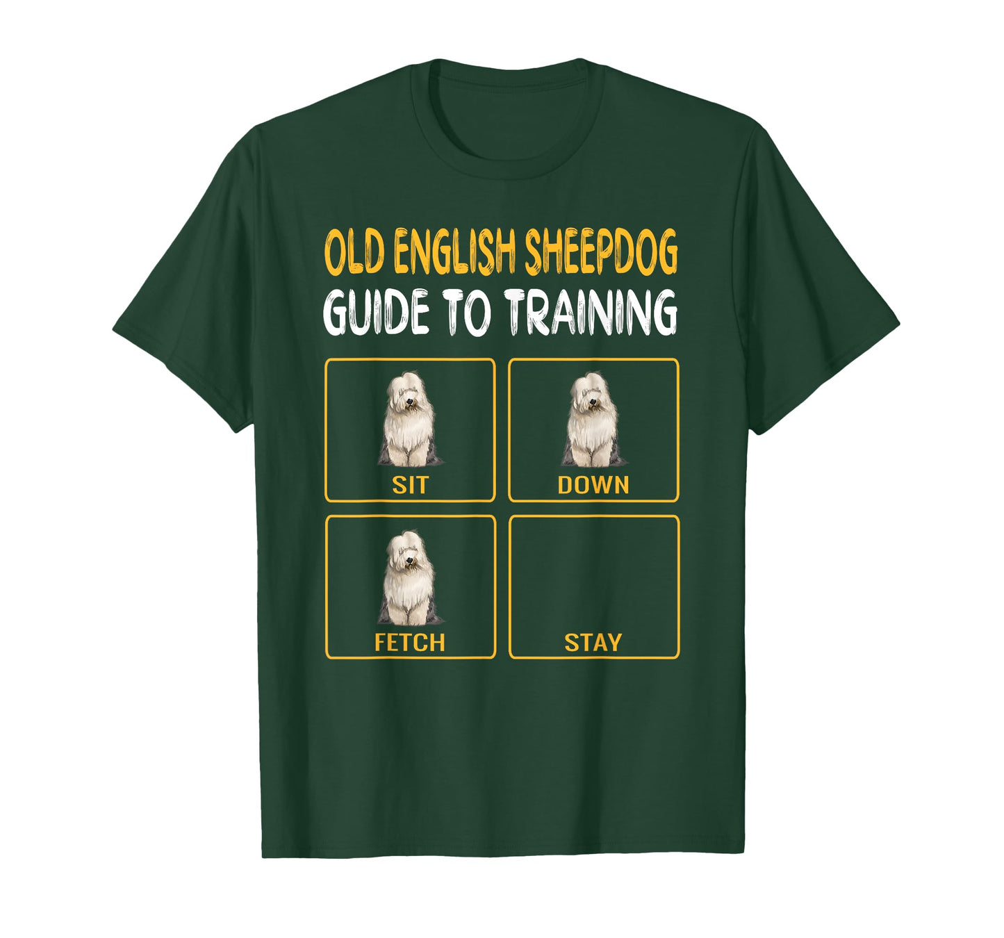 Funny Old English Sheepdog Guide to Training Dog Obedience T-Shirt