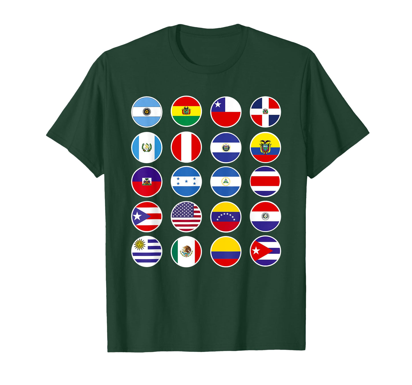 All Latin American Flags Countries Hispanic Heritage Month T-Shirt