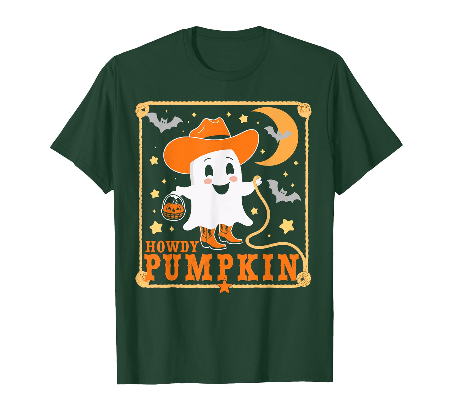 Retro Howdy Pumpkin Western Halloween Cowboy Costume T-Shirt