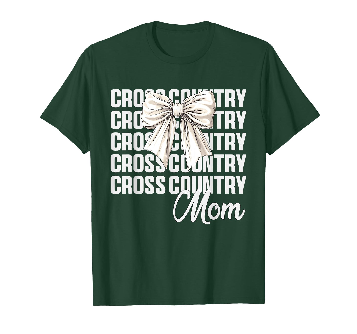 Cross Country Mom Coquette Bow Cute XC Lovers Mothers Day T-Shirt