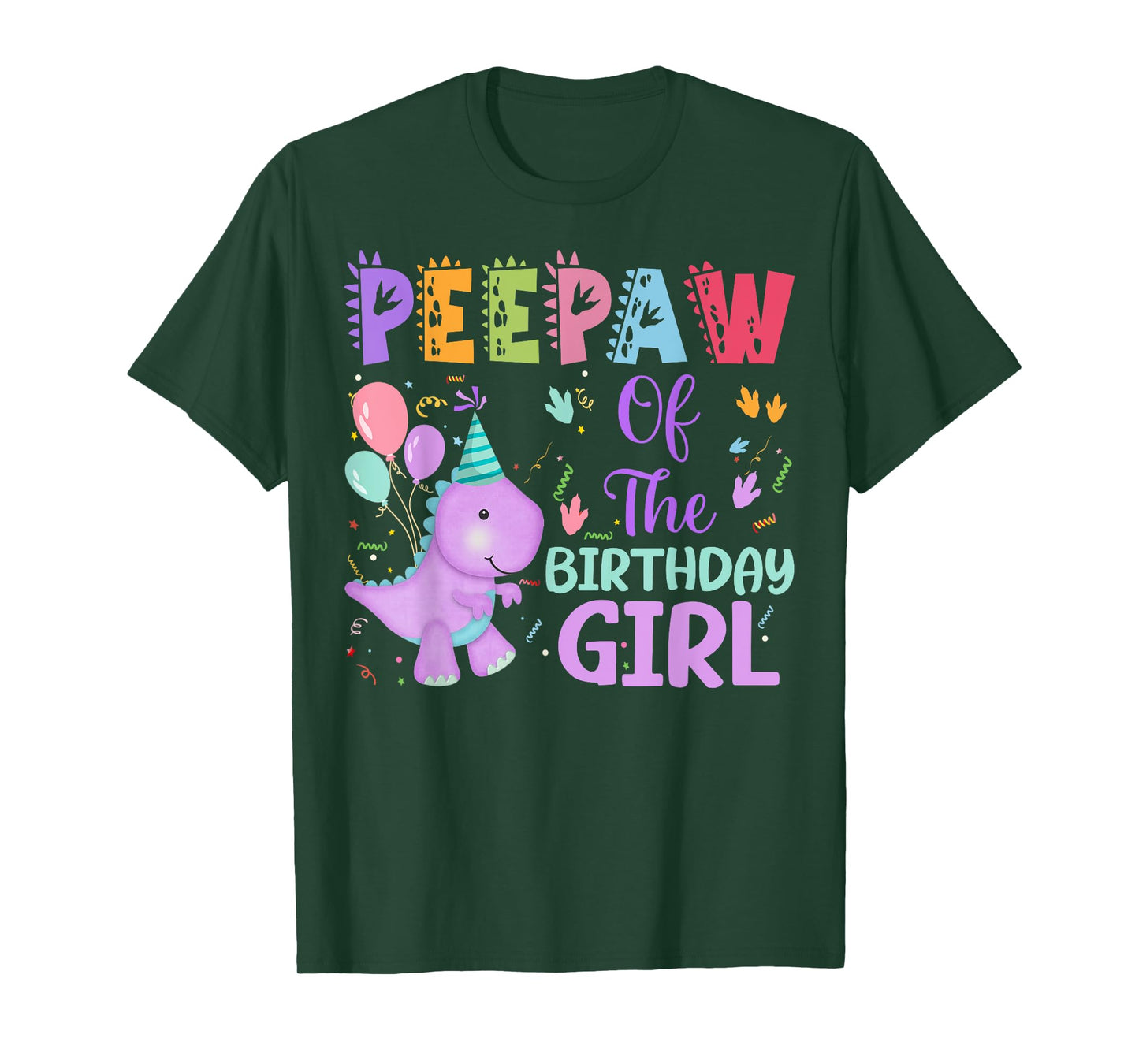 Peepaw Of The Birthday Girl Dinosaur Saurus Rex Party T-Shirt