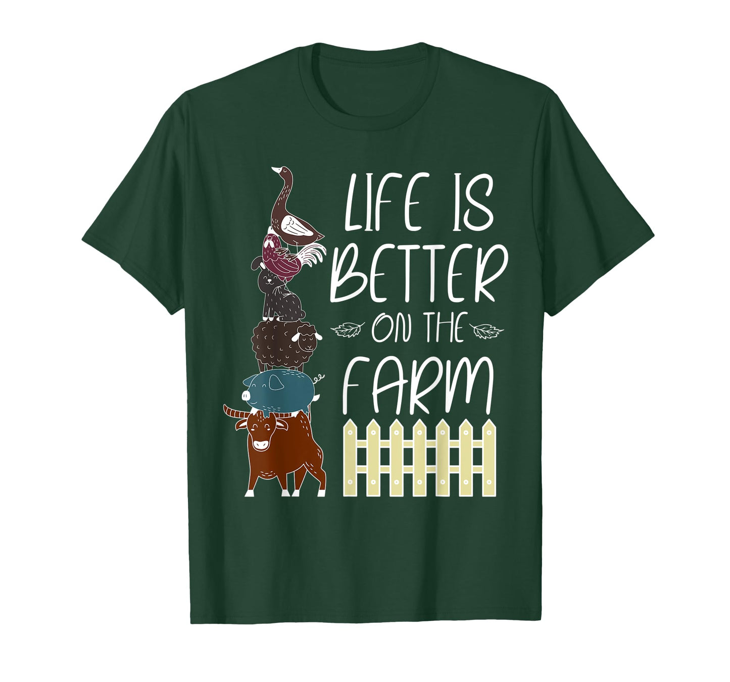 Life is better on the Farm Cute Animal Friends, Farm Girl T-Shirt
