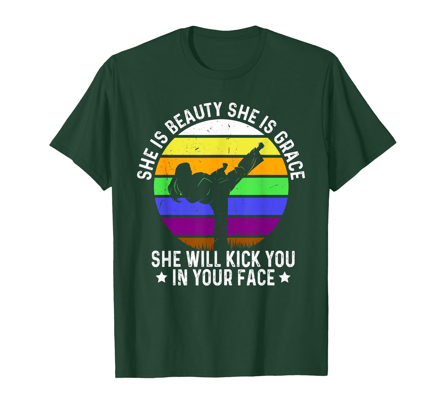She is Beauty She is Grace She Will Kick You Karate Girl T-Shirt
