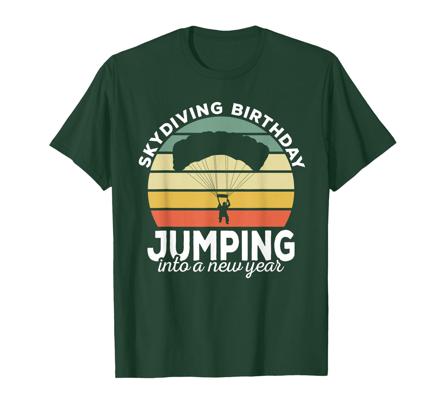 Funny Skydiver Retro Designs Skydiving Birthday Parachuting Vintage Black Unisex-Adults T-Shirt