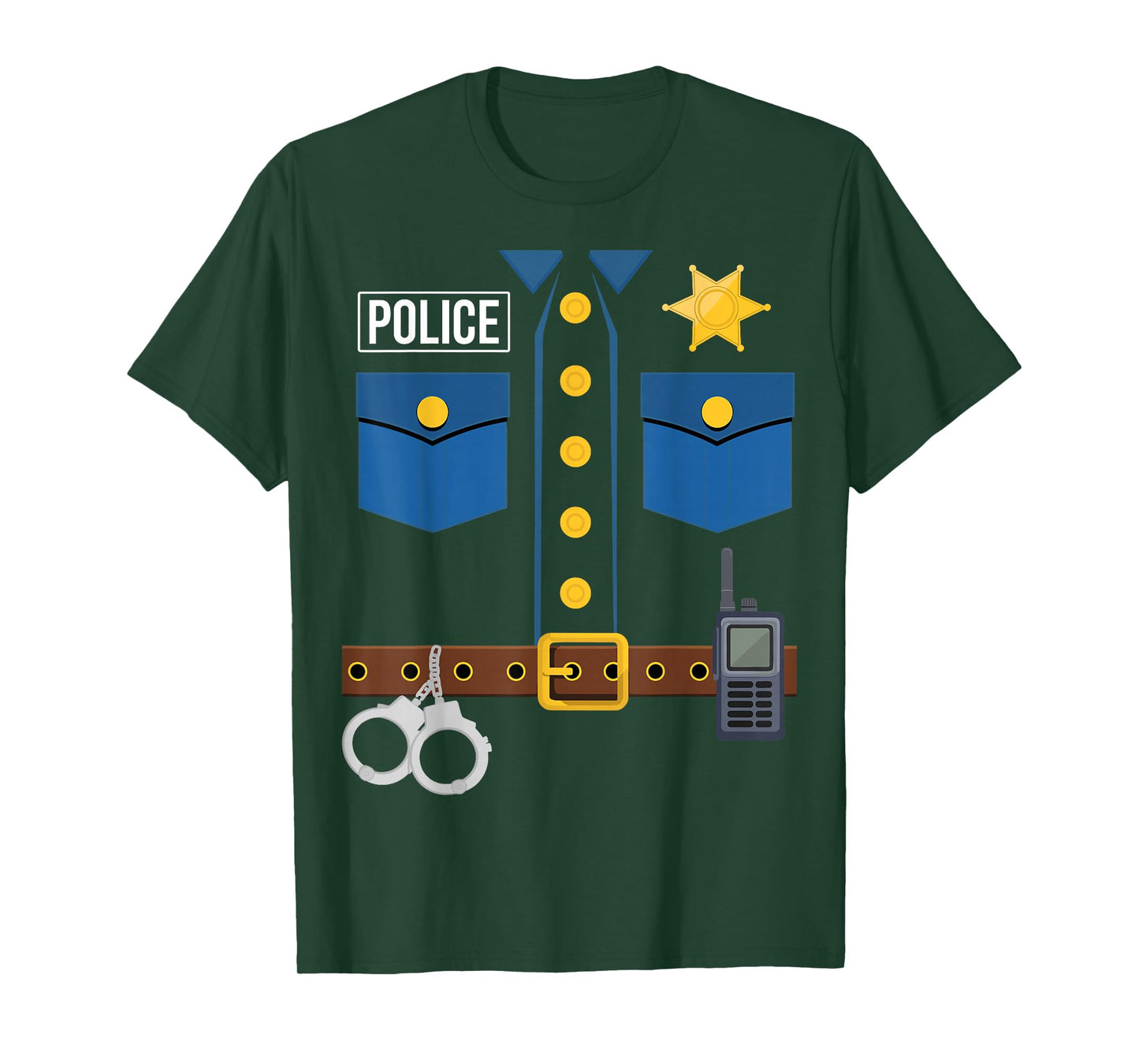 Police Uniform Officer Costume Halloween T-Shirt