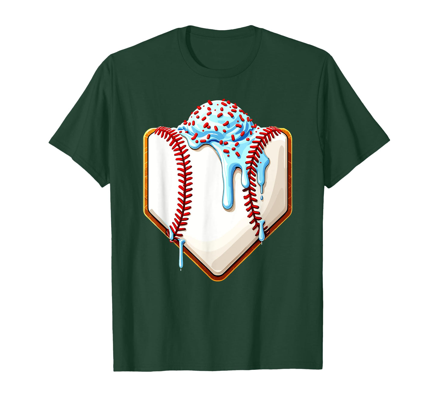 Ice Cream Baseball Drip Home Plate Dripping T-Shirt