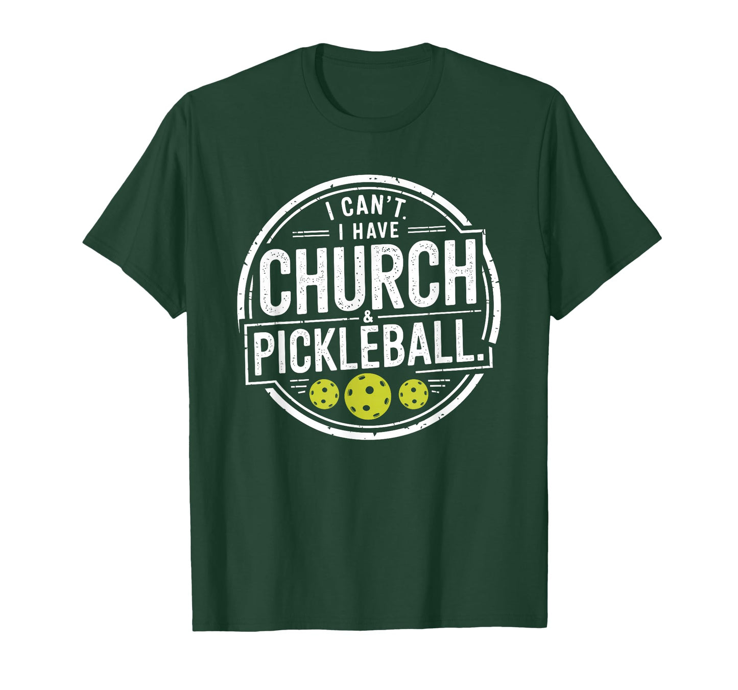 Vintage I Can't I Have Church And Pickleball T-Shirt