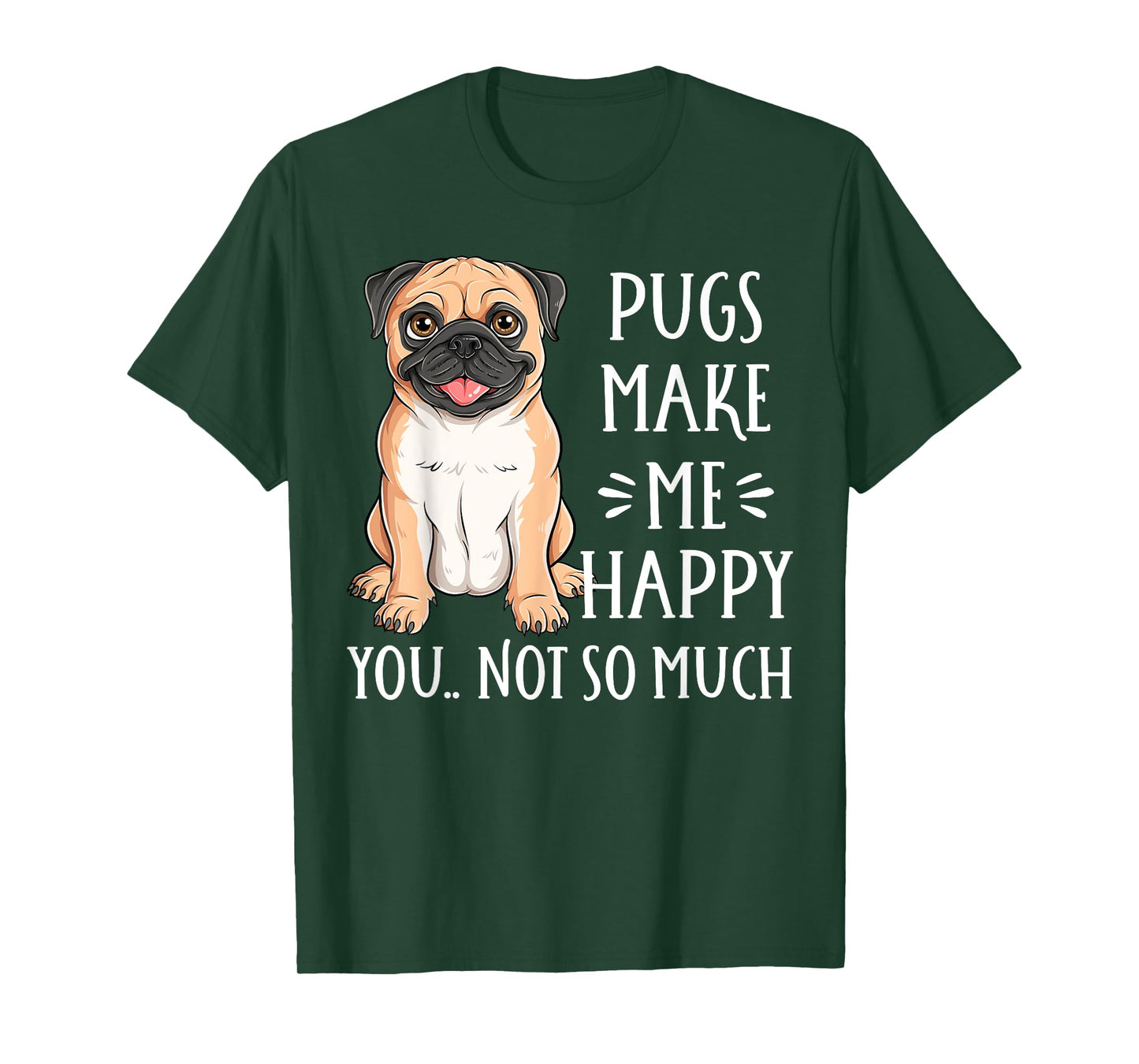 Love Pug Dogs Co Unisex-Adults Kids Funny Pug Puppy Dog Lover T-Shirt Black Cartoon Short Sleeve T-Shirt