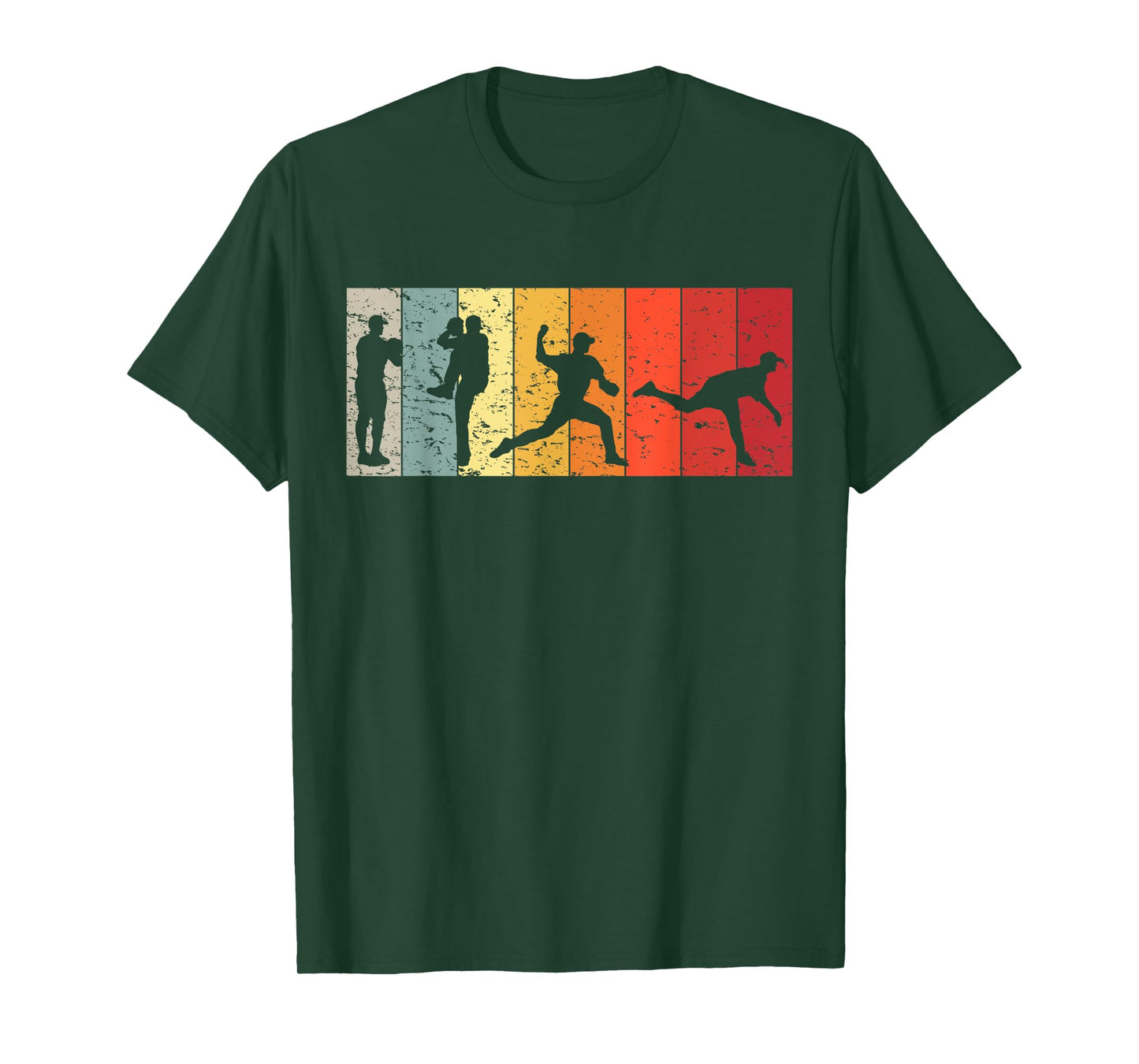 Retro Baseball Pitcher Men Vintage Pitching T-Shirt
