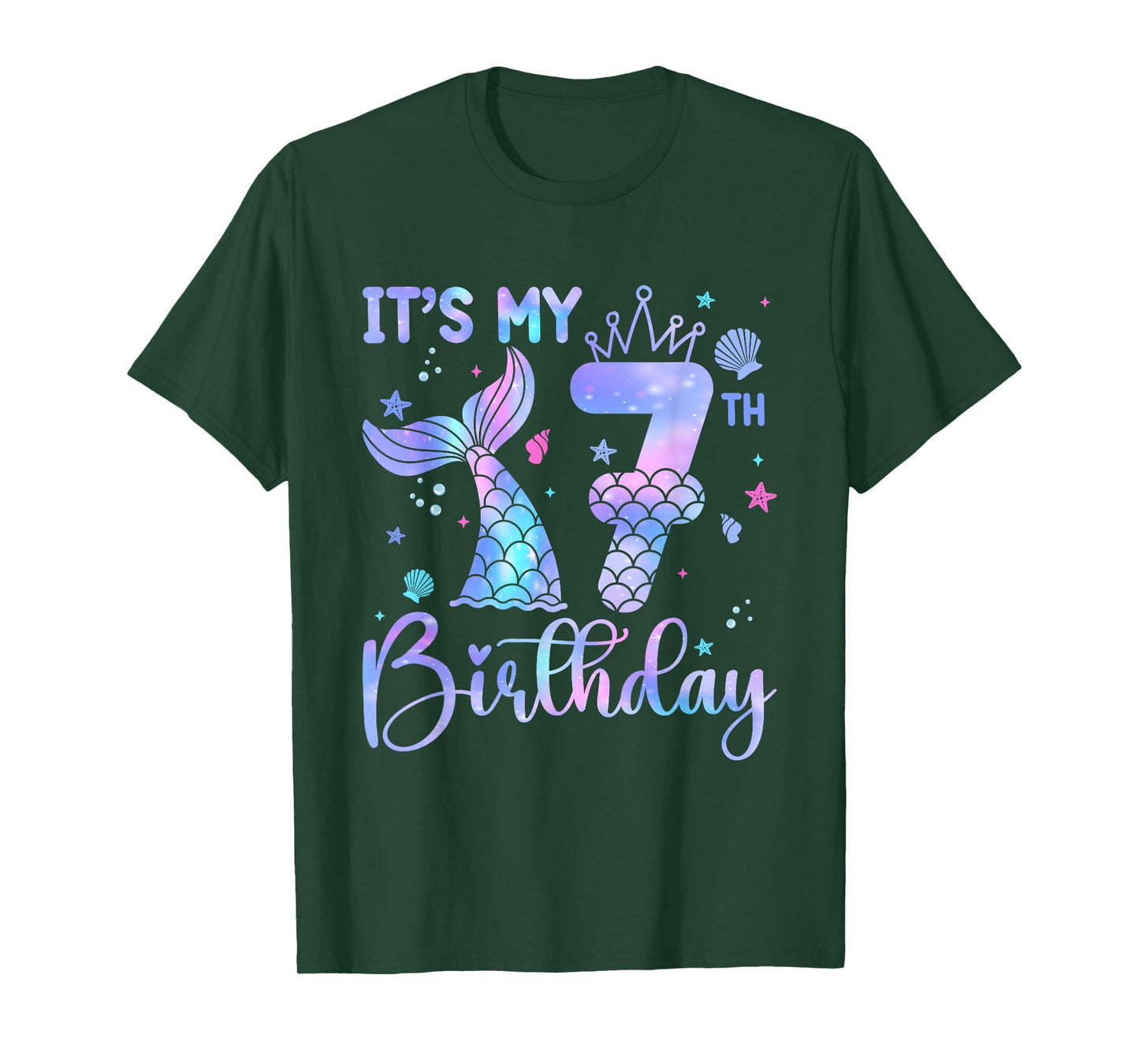 Mermaid Birthday Girl 7 Year Old It's My 7th Bday Mermaid T-Shirt