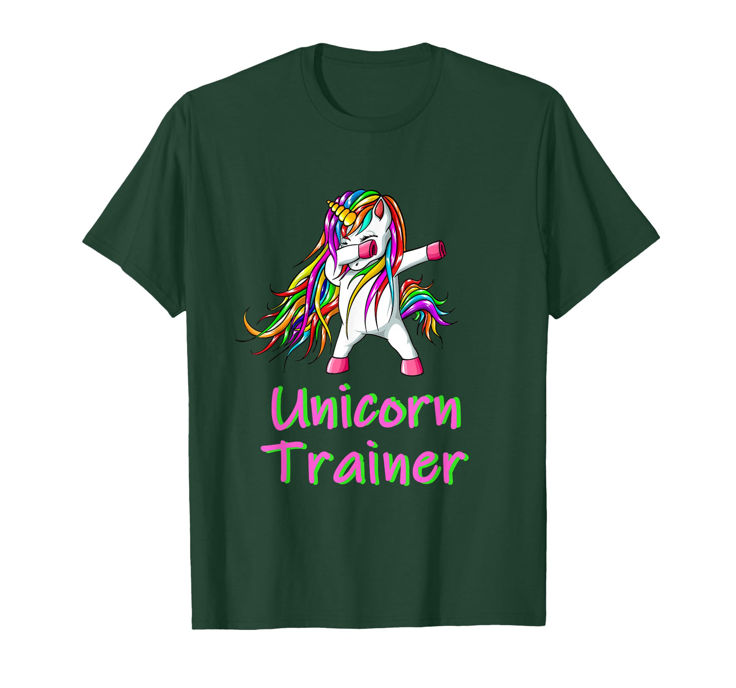 Unicorn Trainer design dabbing rainbow funny humorous T-Shirt