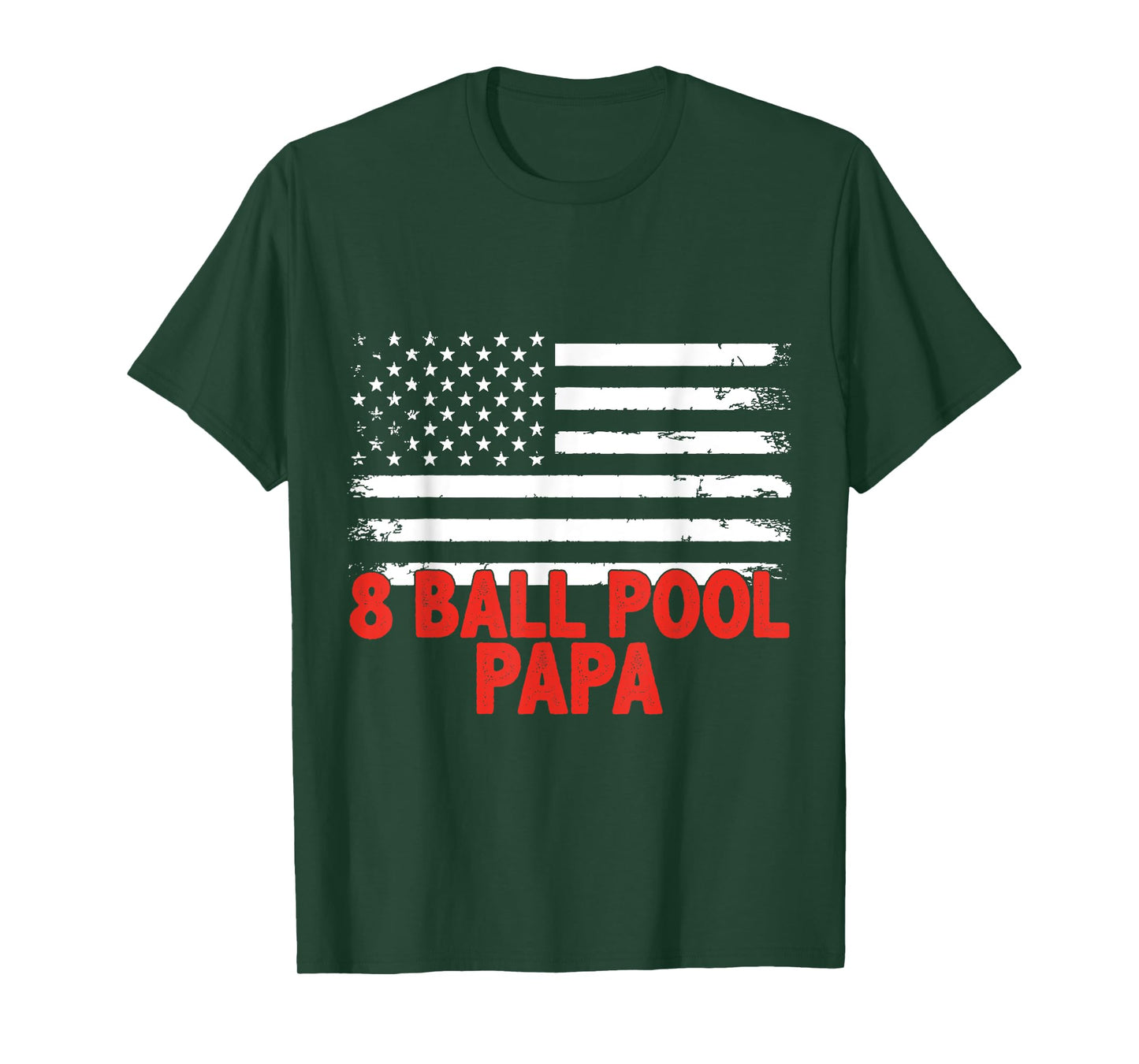 American Flag 8 Ball Pool Papa T-Shirt