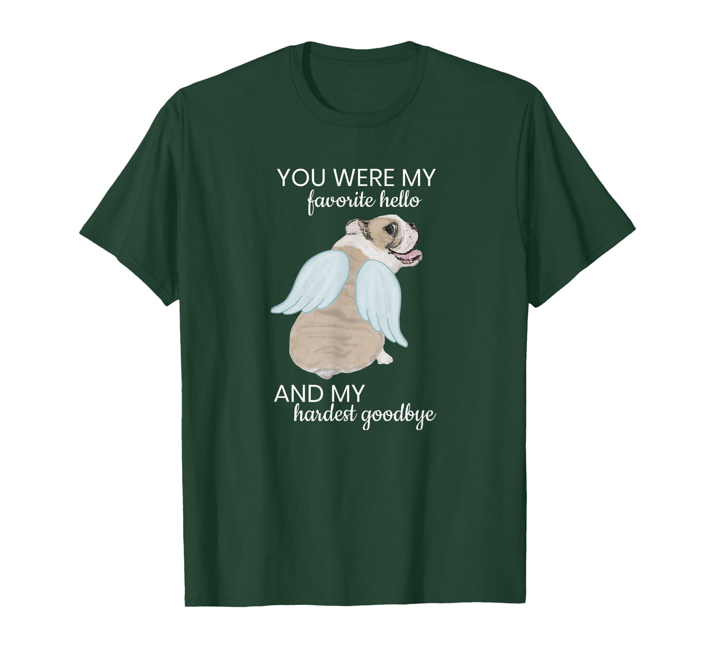 Angel Wing Dog English Bulldog Memorial Rainbow Bridge Pet T-Shirt for Men Women Kids