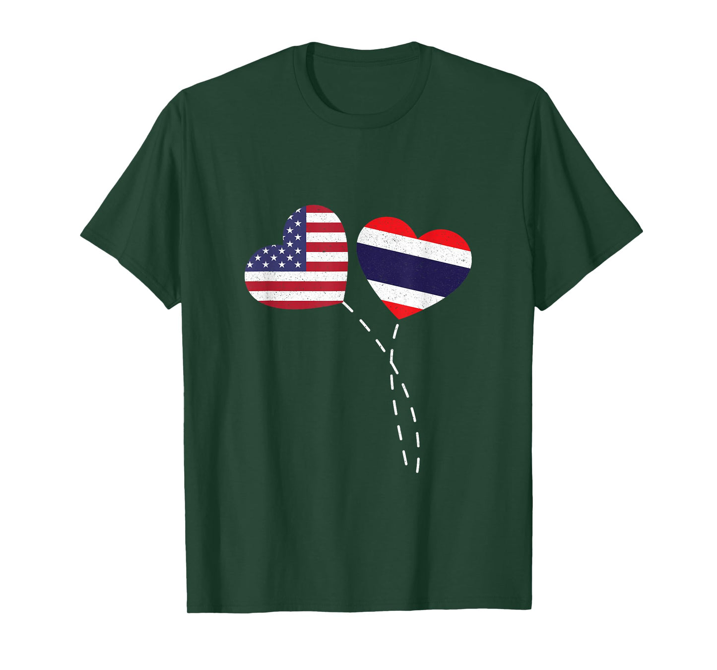 Loving USA Thailand Flag Heart Thai Americans Love T-Shirt