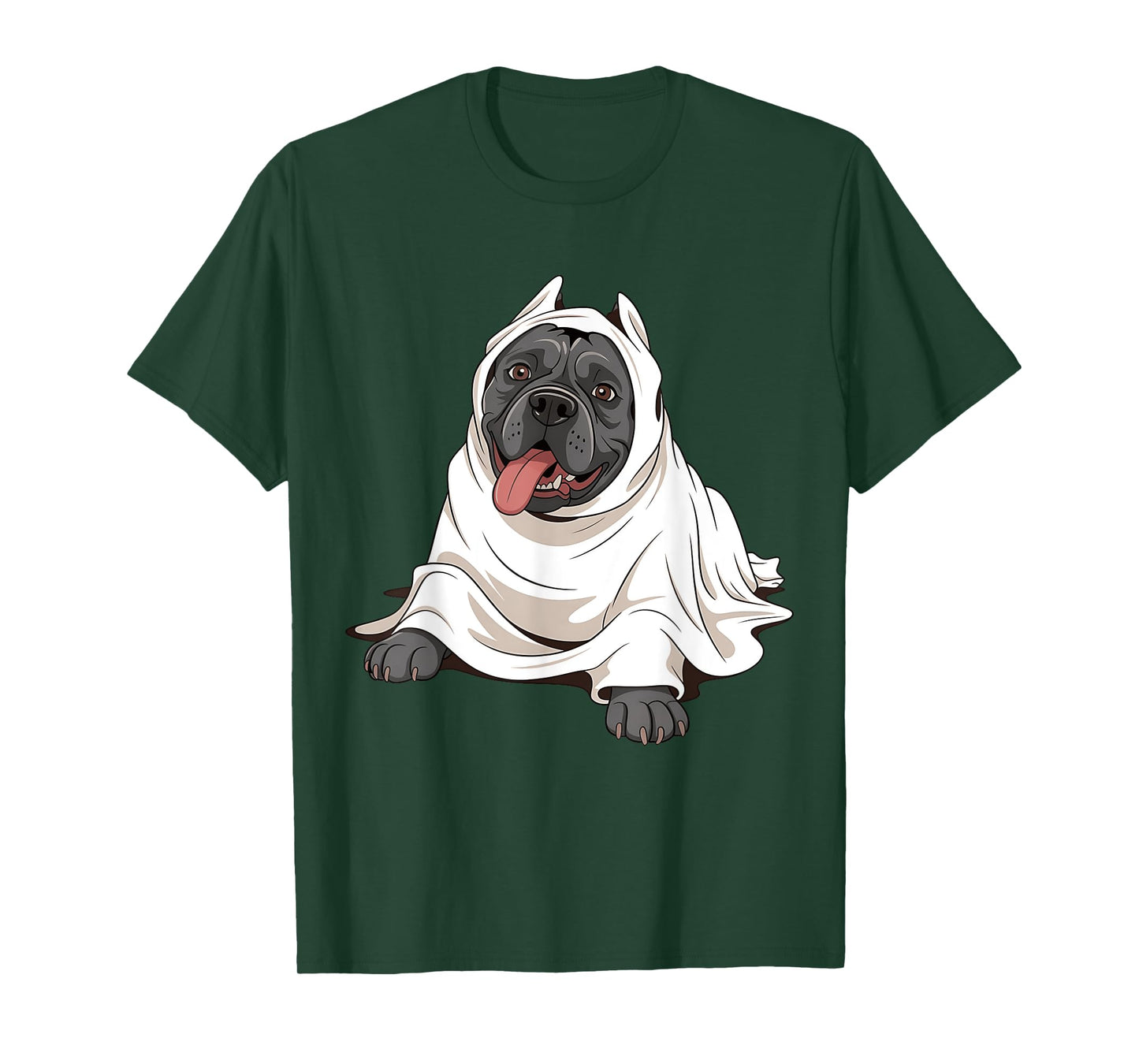 Cane Corso Dog Wearing A White Ghost Costume Dog Halloween T-Shirt