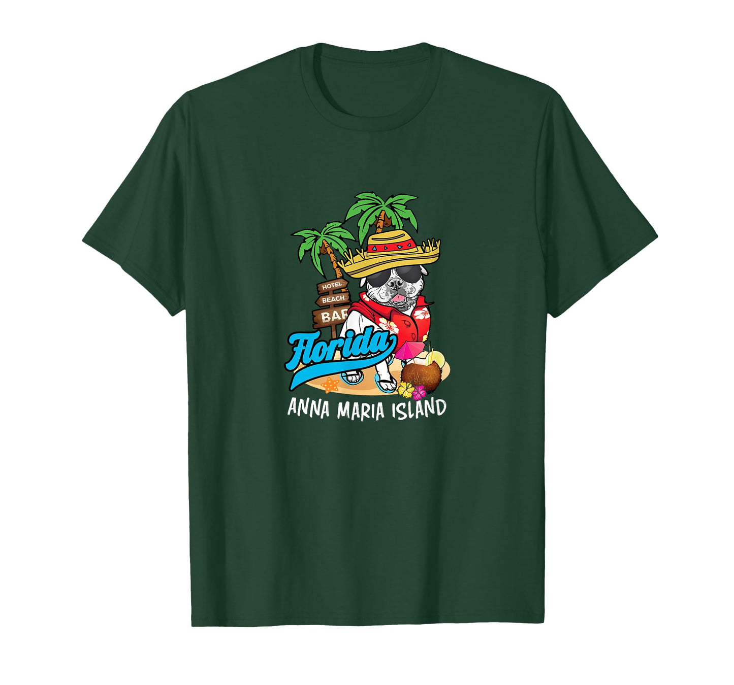 Anna Maria Island Florida FL USA Beach Bulldog Souvenir T-Shirt for Men Women Kids